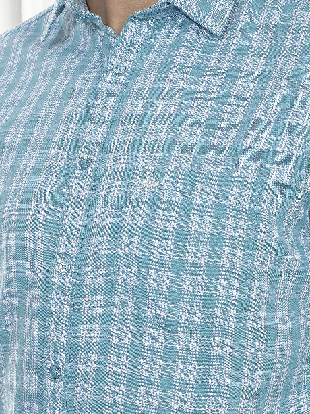Blue Checked 100% Cotton Shirt