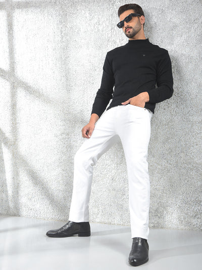Black High-Neck Knitted Sweater