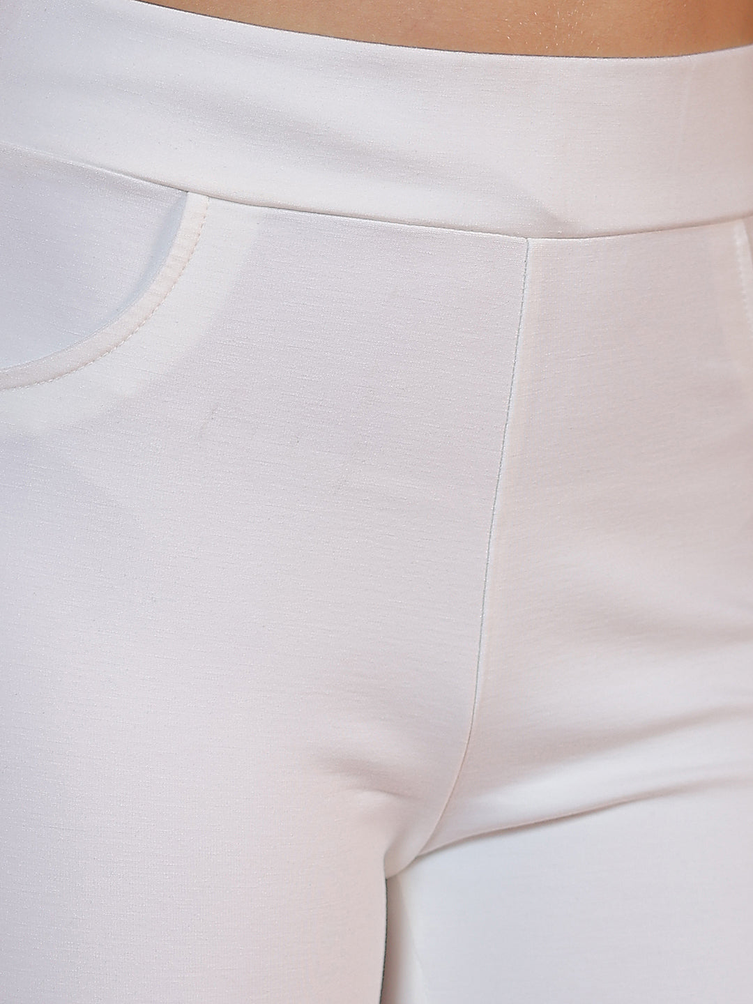 Structured Arctic White Bootcut Treggings
