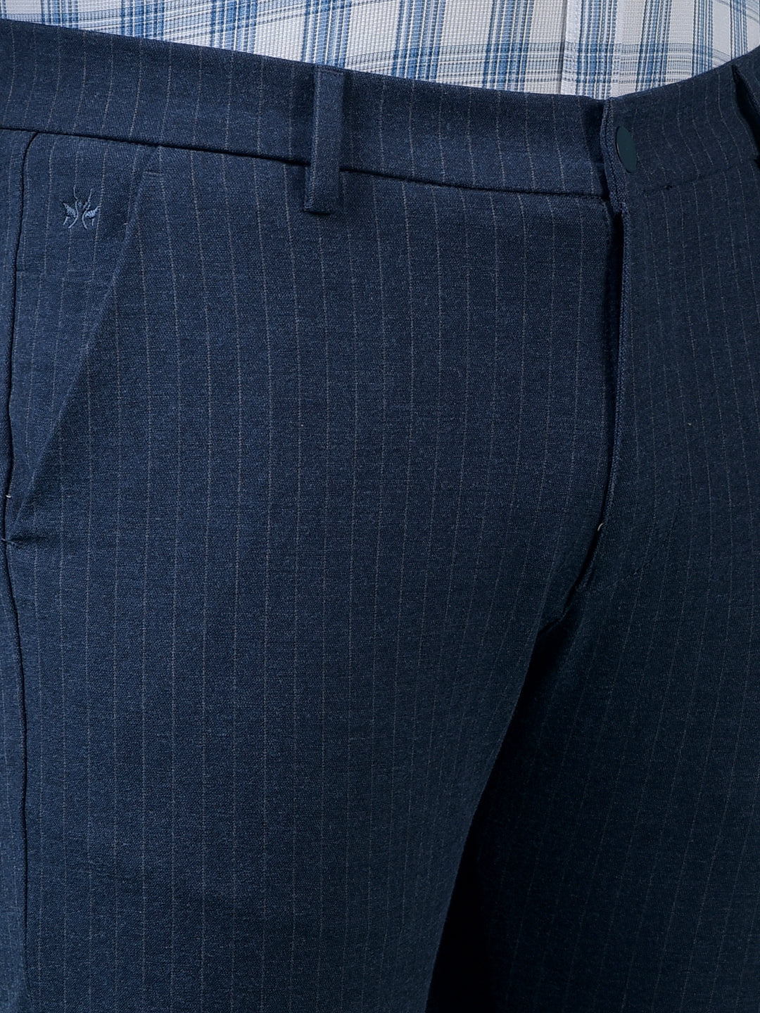 Navy Blue Vertical Stripes Trousers