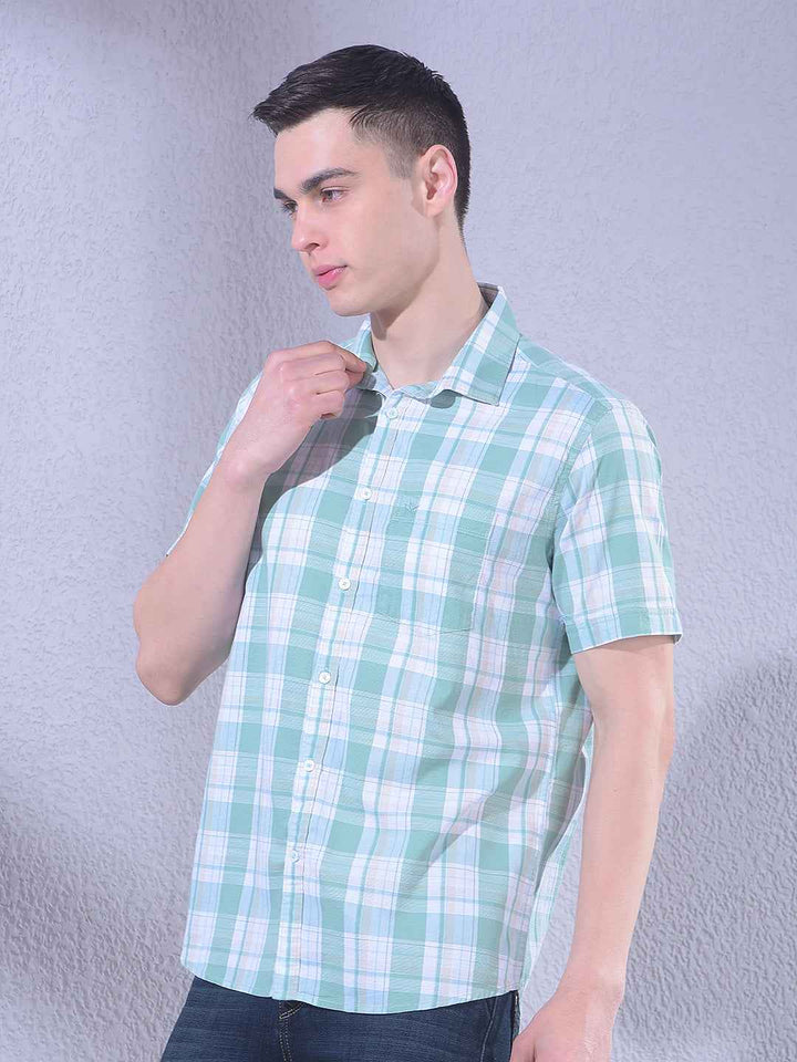 Green Checked 100% Cotton Shirt