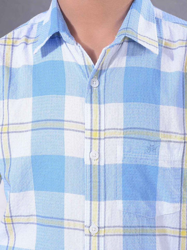 Blue Checked 100% Cotton Shirt
