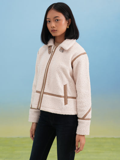 Off-White Cozy Shearling Zip Jacket