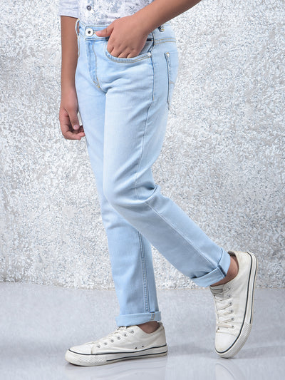 Casual Light Blue Light Wash Jeans-Boys Jeans-Crimsoune Club