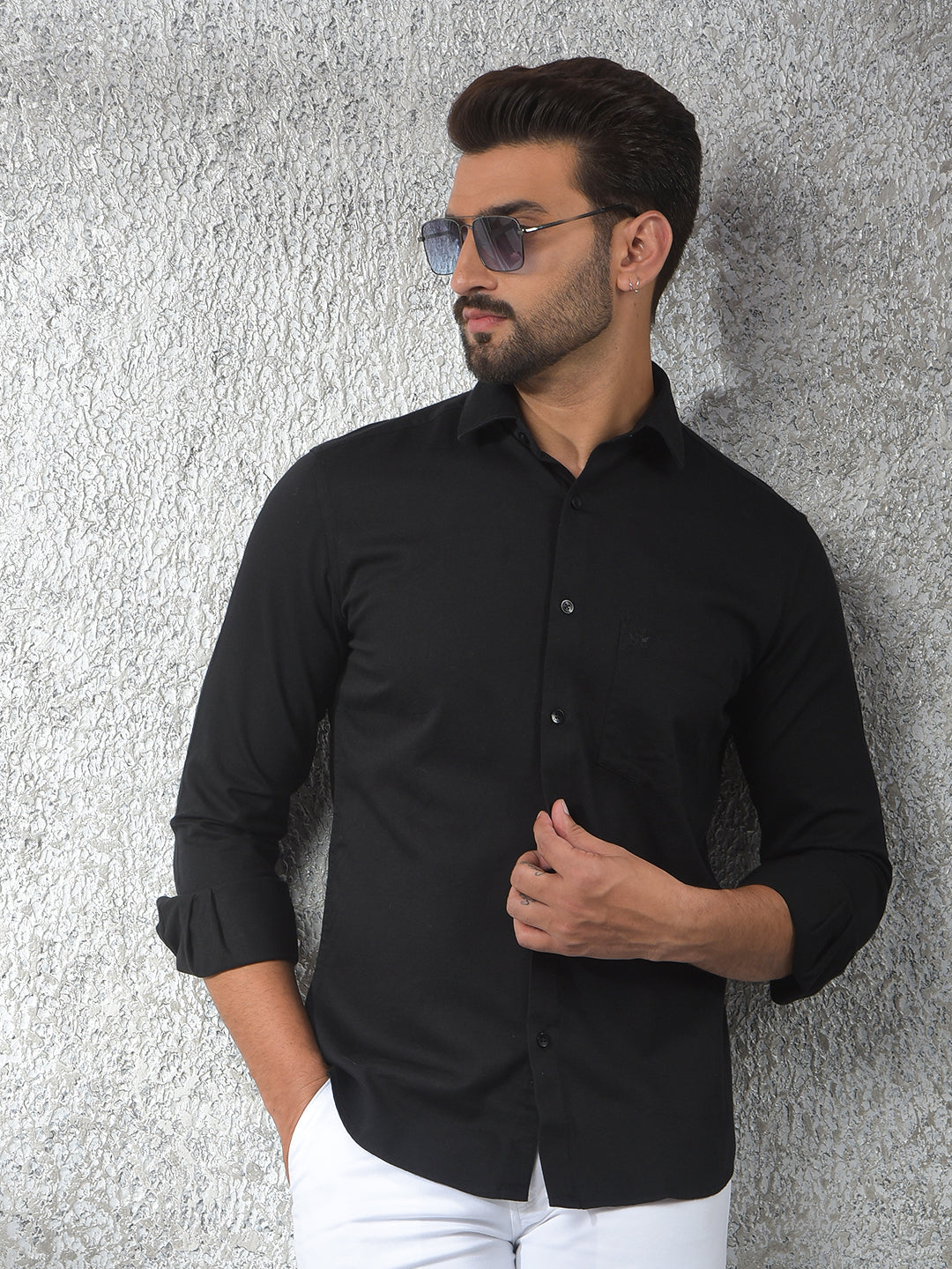 Sharp Fit Black Shirt