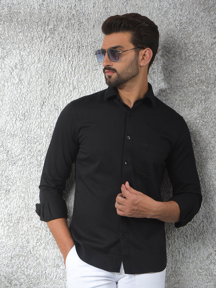 Sharp Fit Black Shirt
