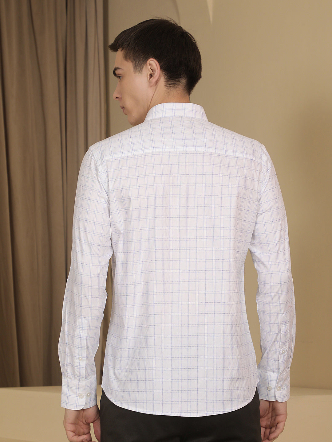 Blue Checked 100% Cotton Shirt