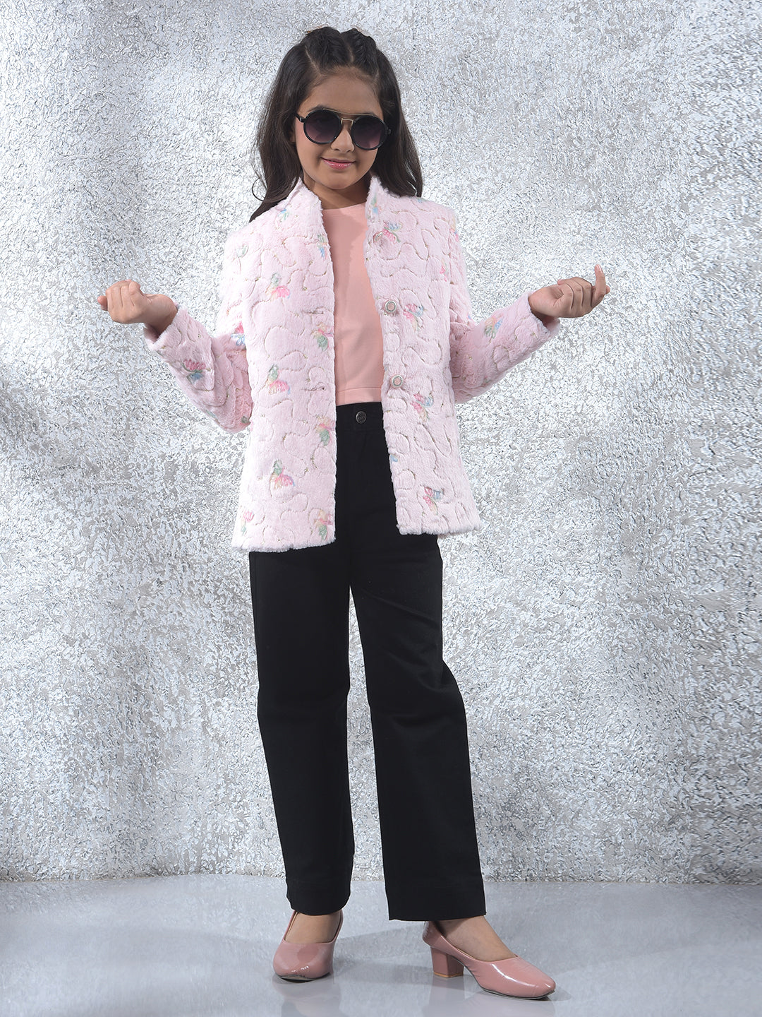 Blush Pink Cozy Embroidered Coat