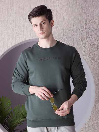 Classic Green Cotton Sweatshirt With Brand Logo