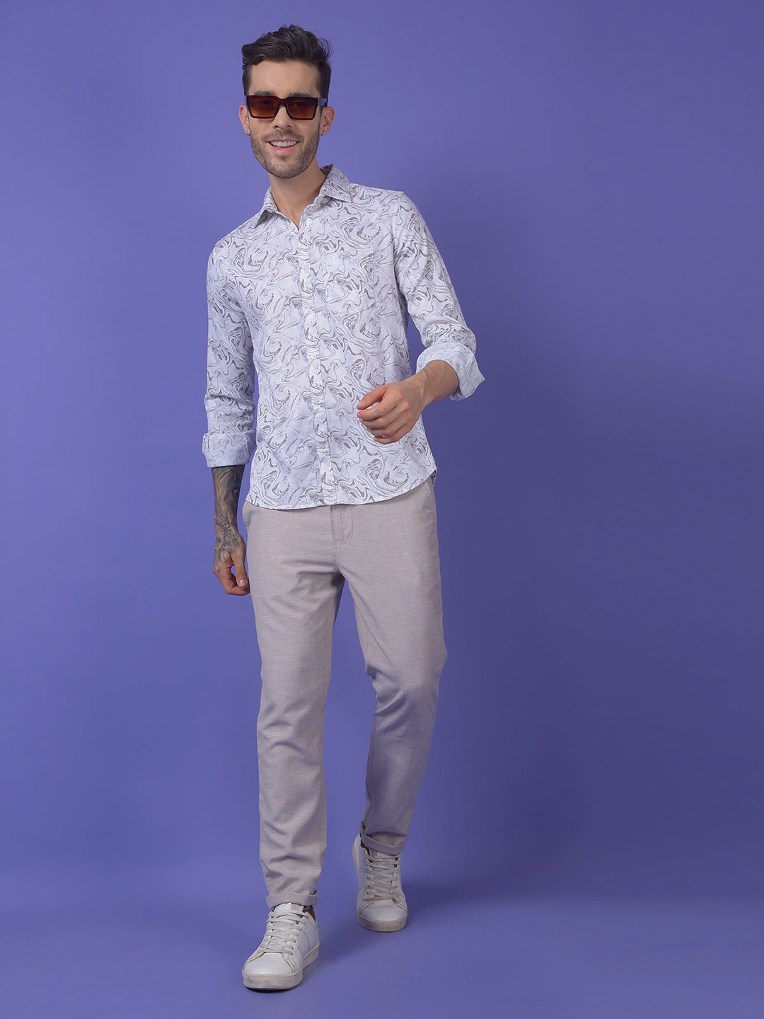 Grey Printed Shirt