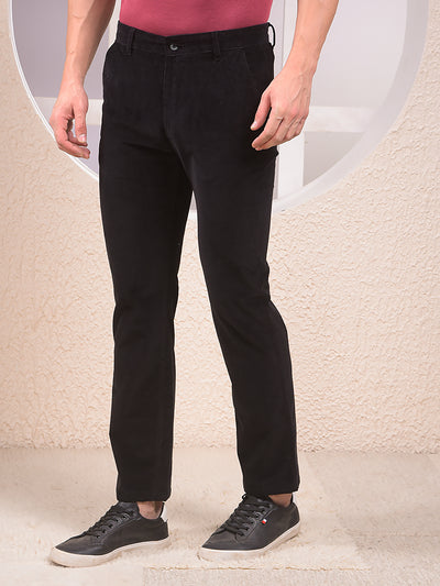 Black Straight Corduroy Trousers
