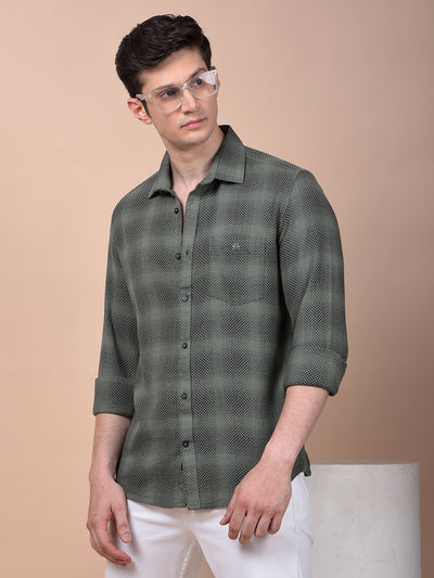 Green Checked 100% Cotton Shirt