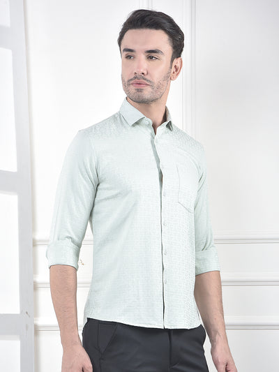 Green Jacquard 100% Cotton Shirt