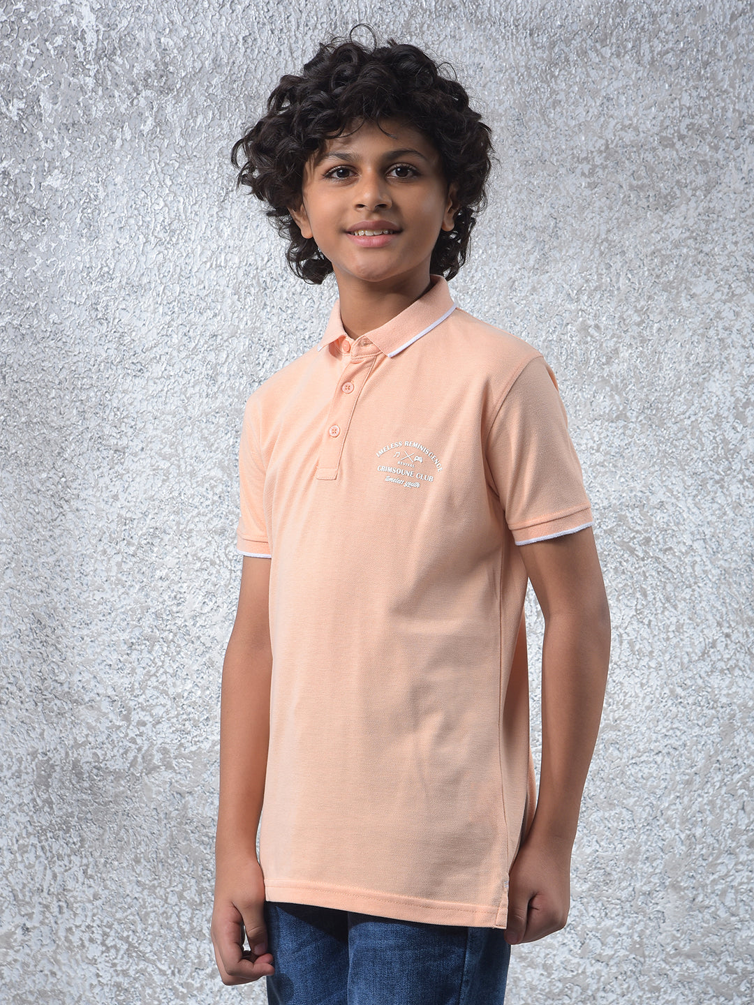 Radar Stone Peach Polo Neck T-Shirt
