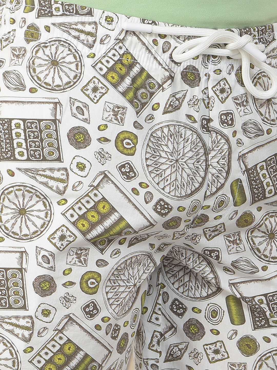 Olive 100% Cotton Graphic Printed Boxers