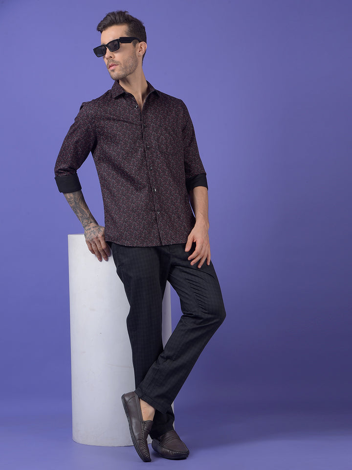 Wine Printed Shirt