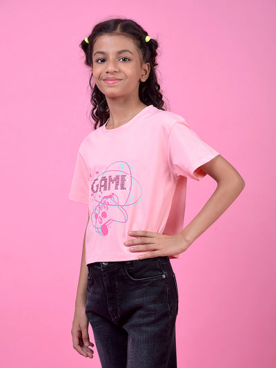 Pink Graphic Print T-Shirt