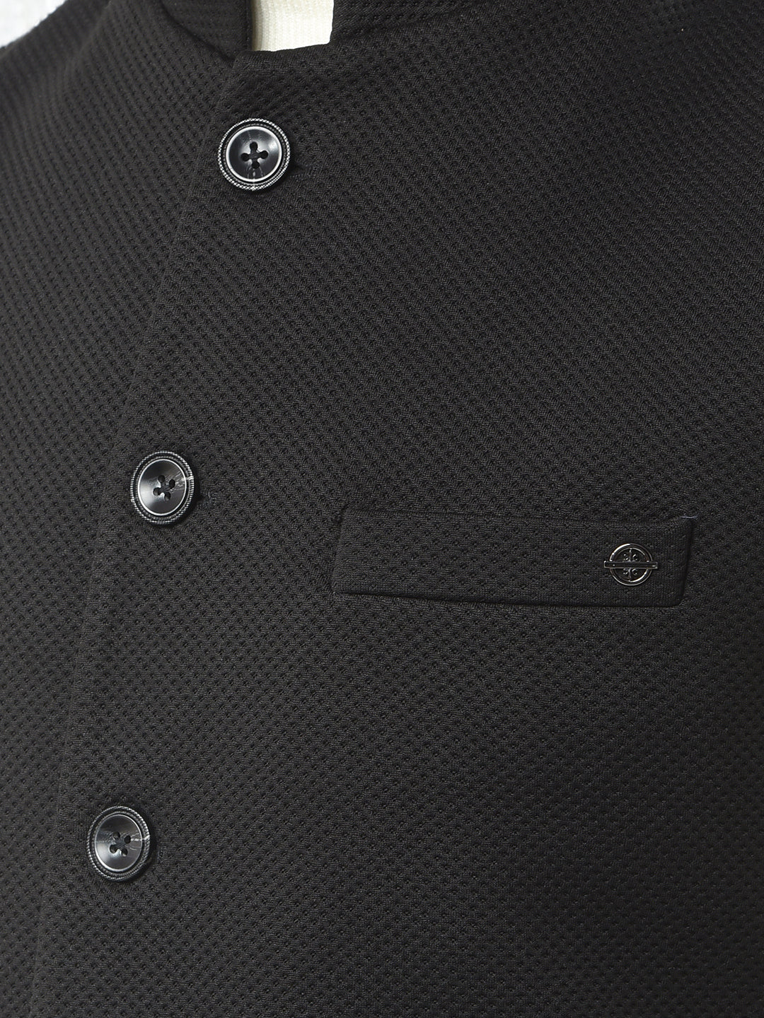 Black Jacquard Waist Coat