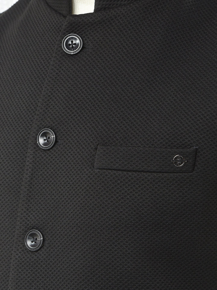 Black Jacquard Waist Coat