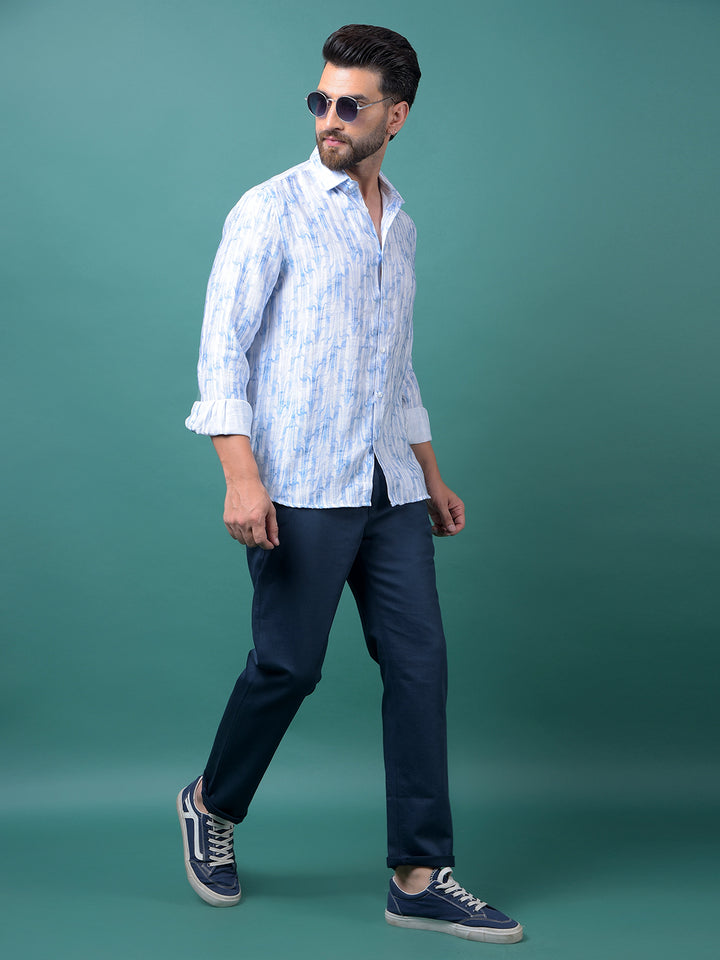 Navy Blue Printed Trousers
