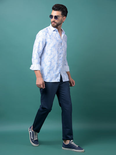 Navy Blue Printed Trousers