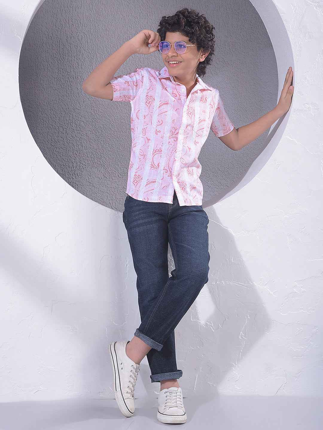 Pink Paisley Print 100% Cotton Shirt