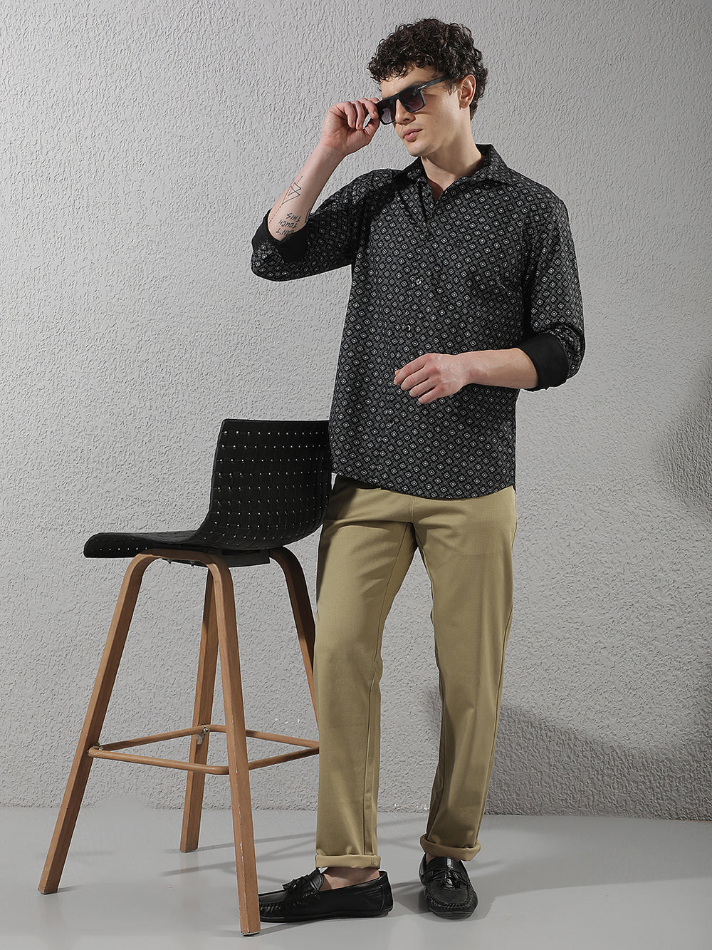 Tailored Beige Knitted Trousers