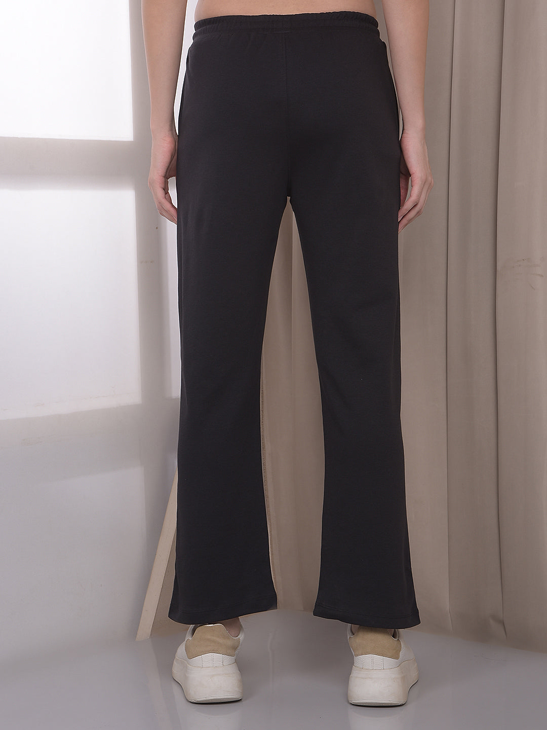 Black Graphic Print Trackpants