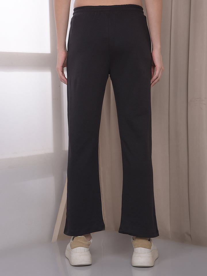 Black Graphic Print Trackpants