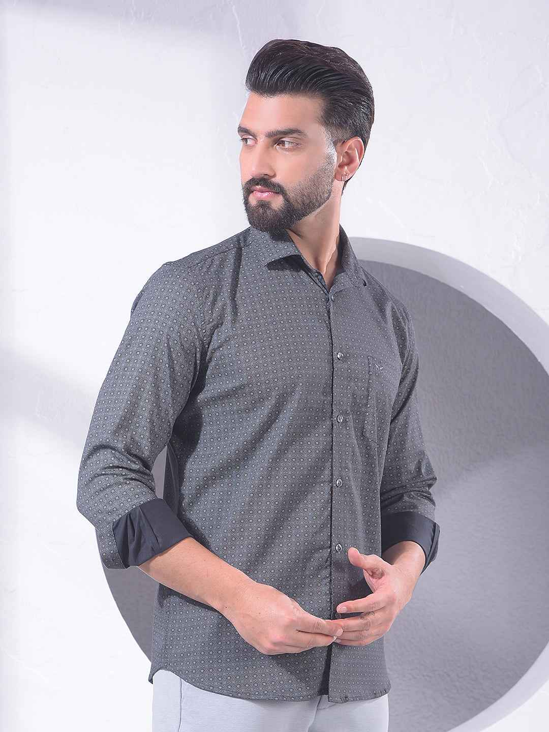 Black Floral Print Shirt