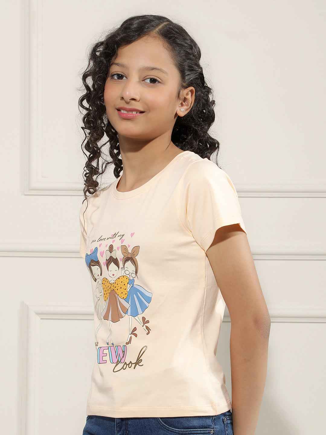 Graphic Print Beige T-Shirt