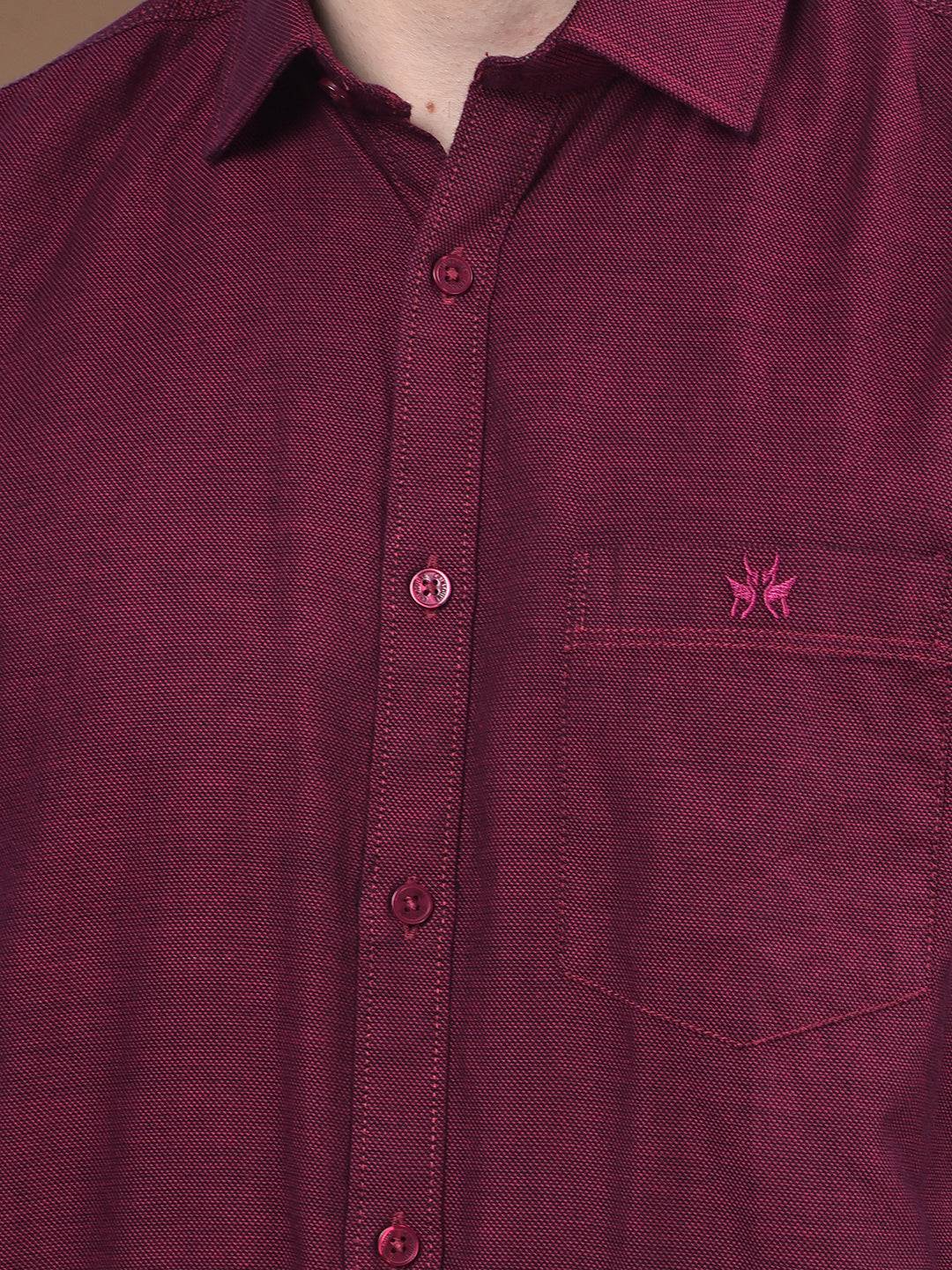 Maroon 100% Cotton Shirt