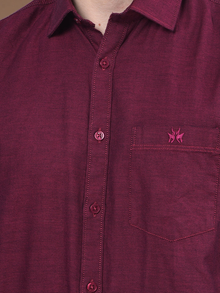 Maroon 100% Cotton Shirt
