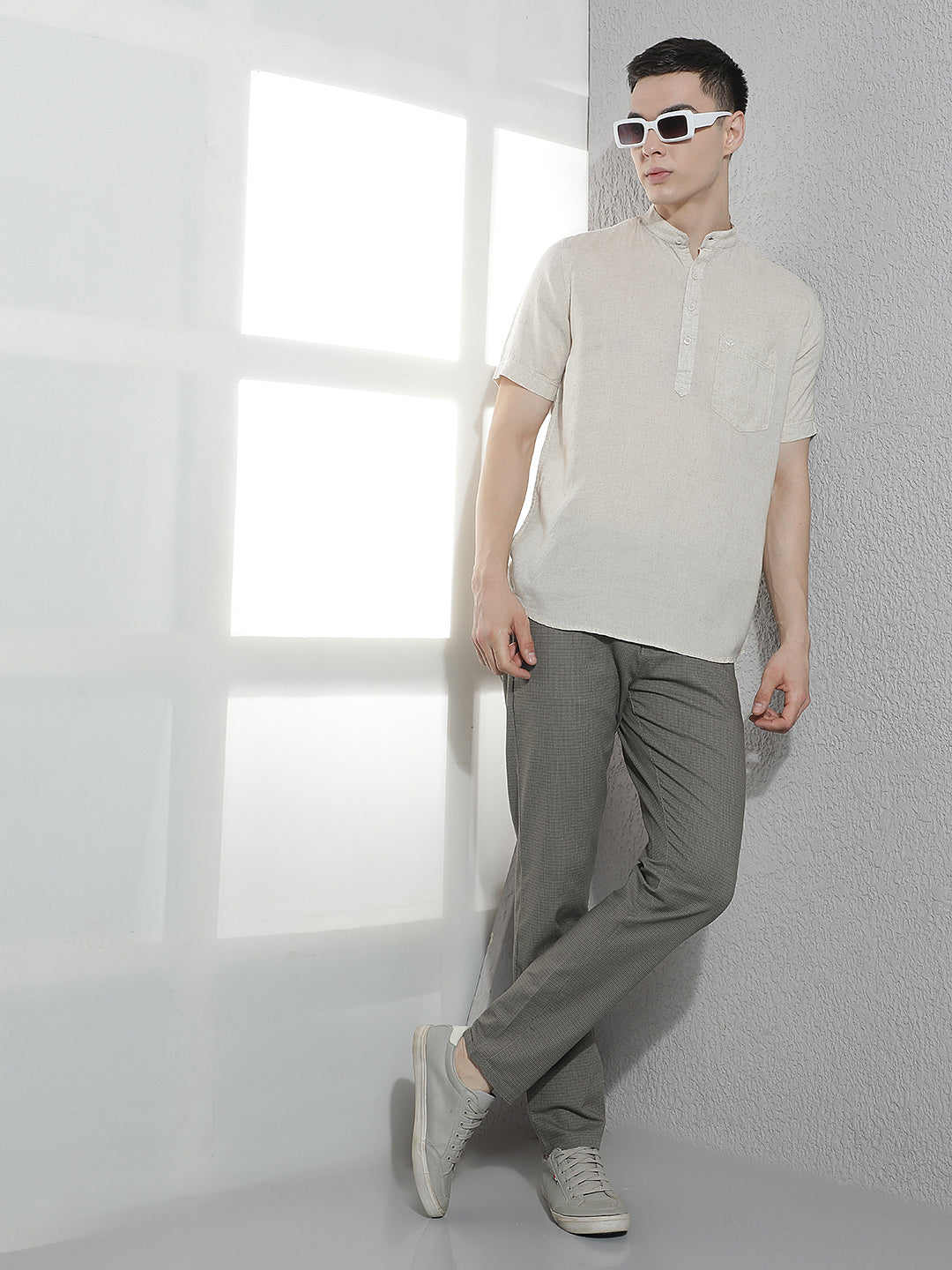 Trendy Luxe Cream Linen Kurta