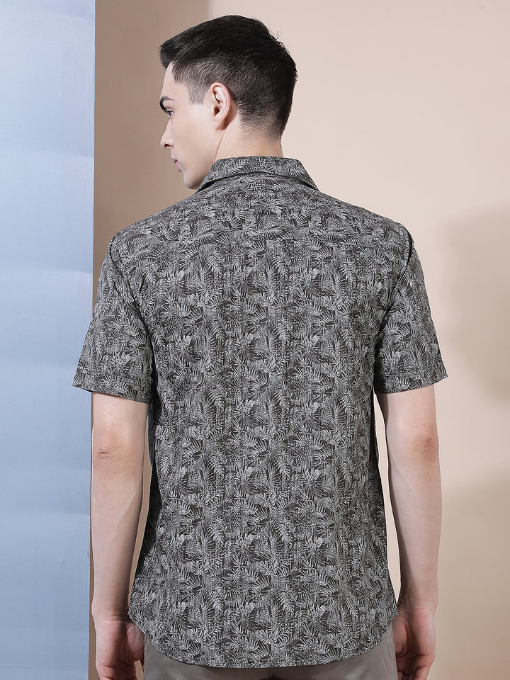 Green Floral Print Shirt