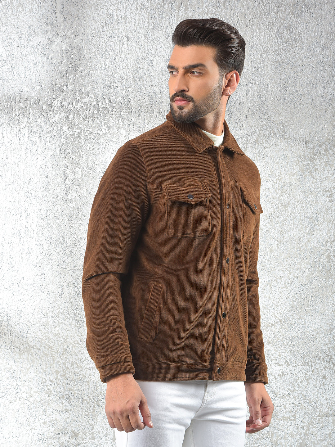 Modern Classic Brown Knitted Shacket