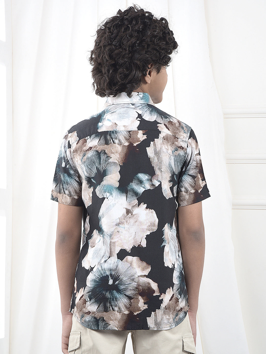 Brown Floral Print Shirt