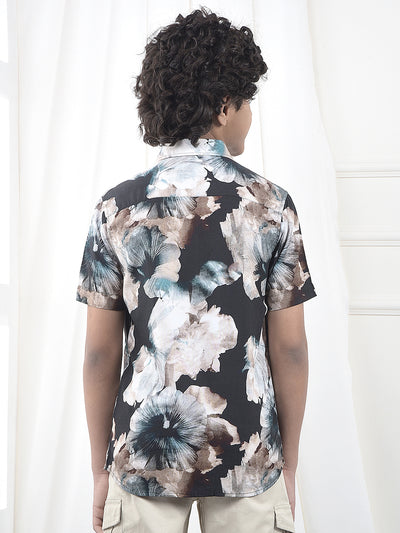 Brown Floral Print Shirt