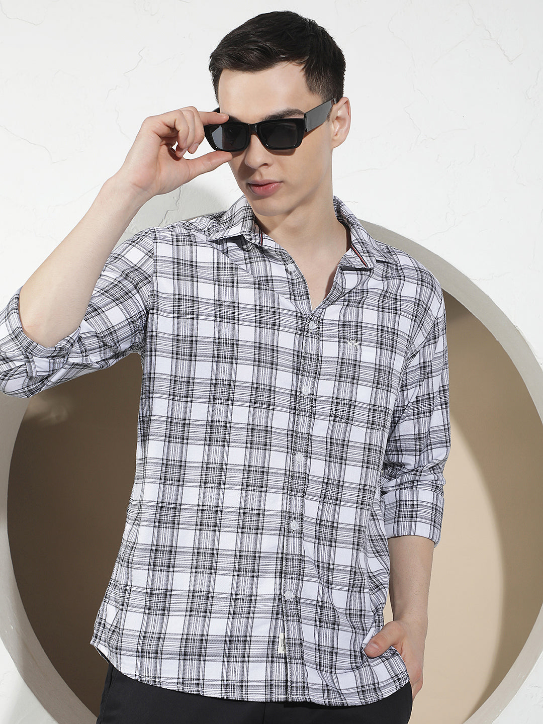 White Checked 100% Cotton Shirt