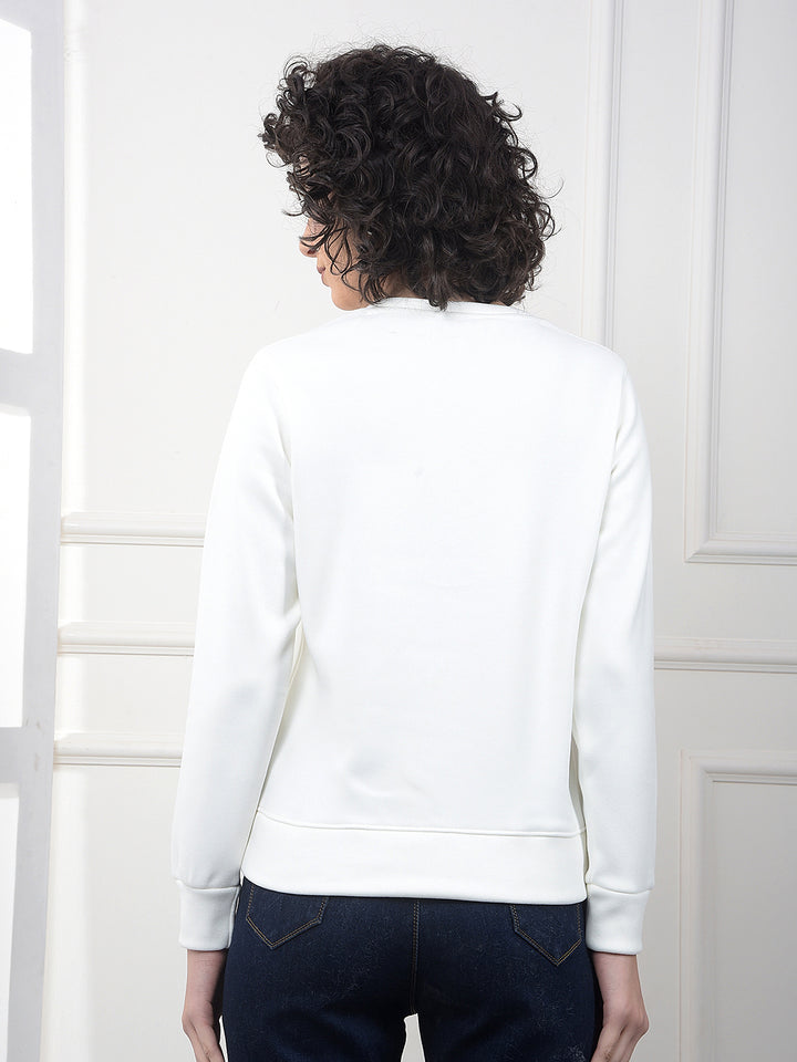 White Graphic Print Sweatshirt