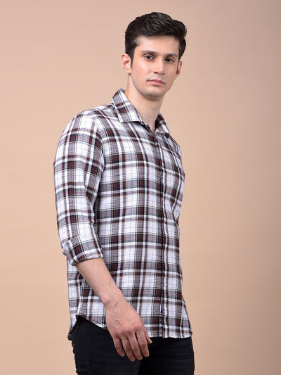 Wine Checked 100% Cotton Shirt