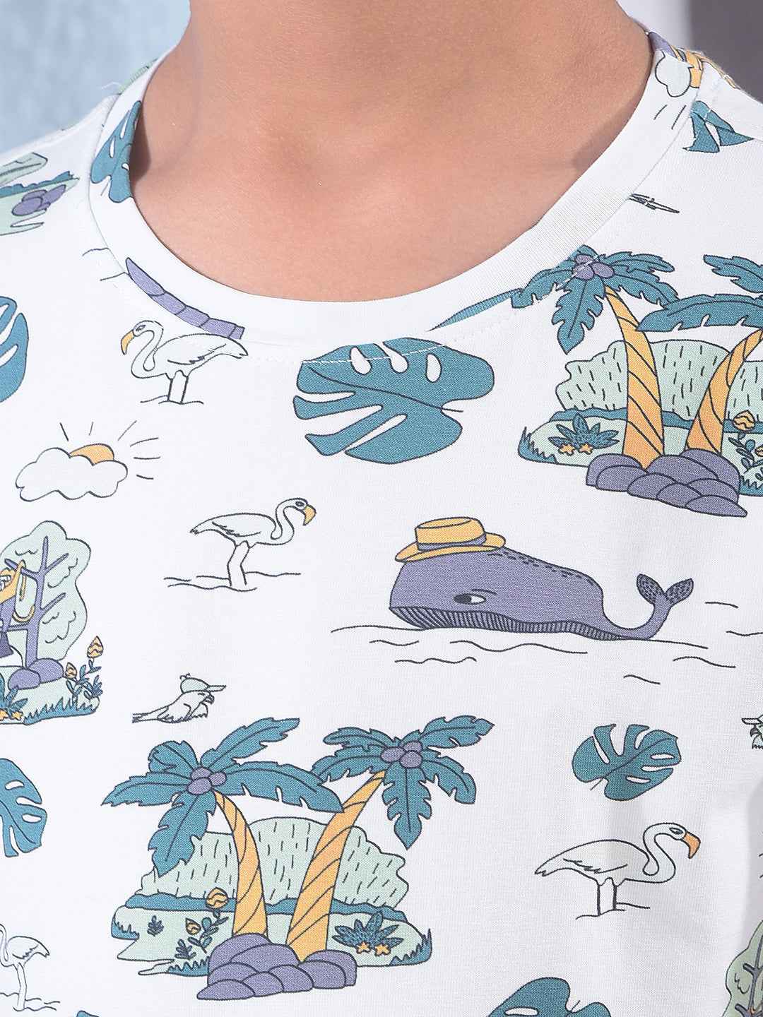 White Graphic Print T-Shirt