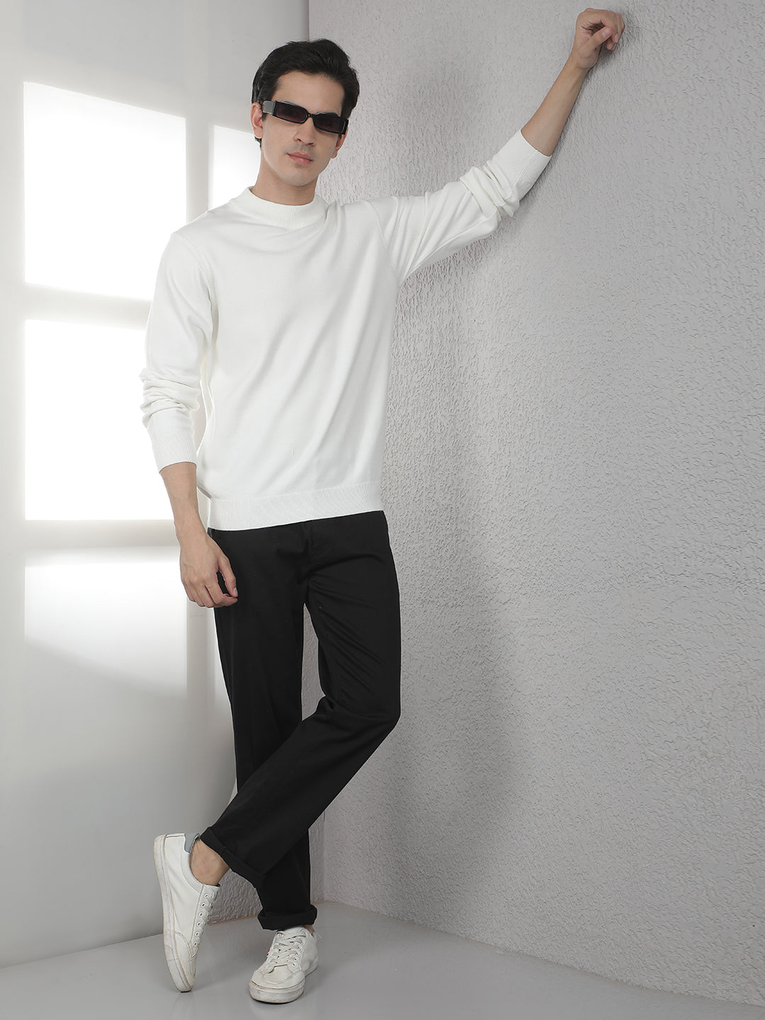 White High Neck Sweater