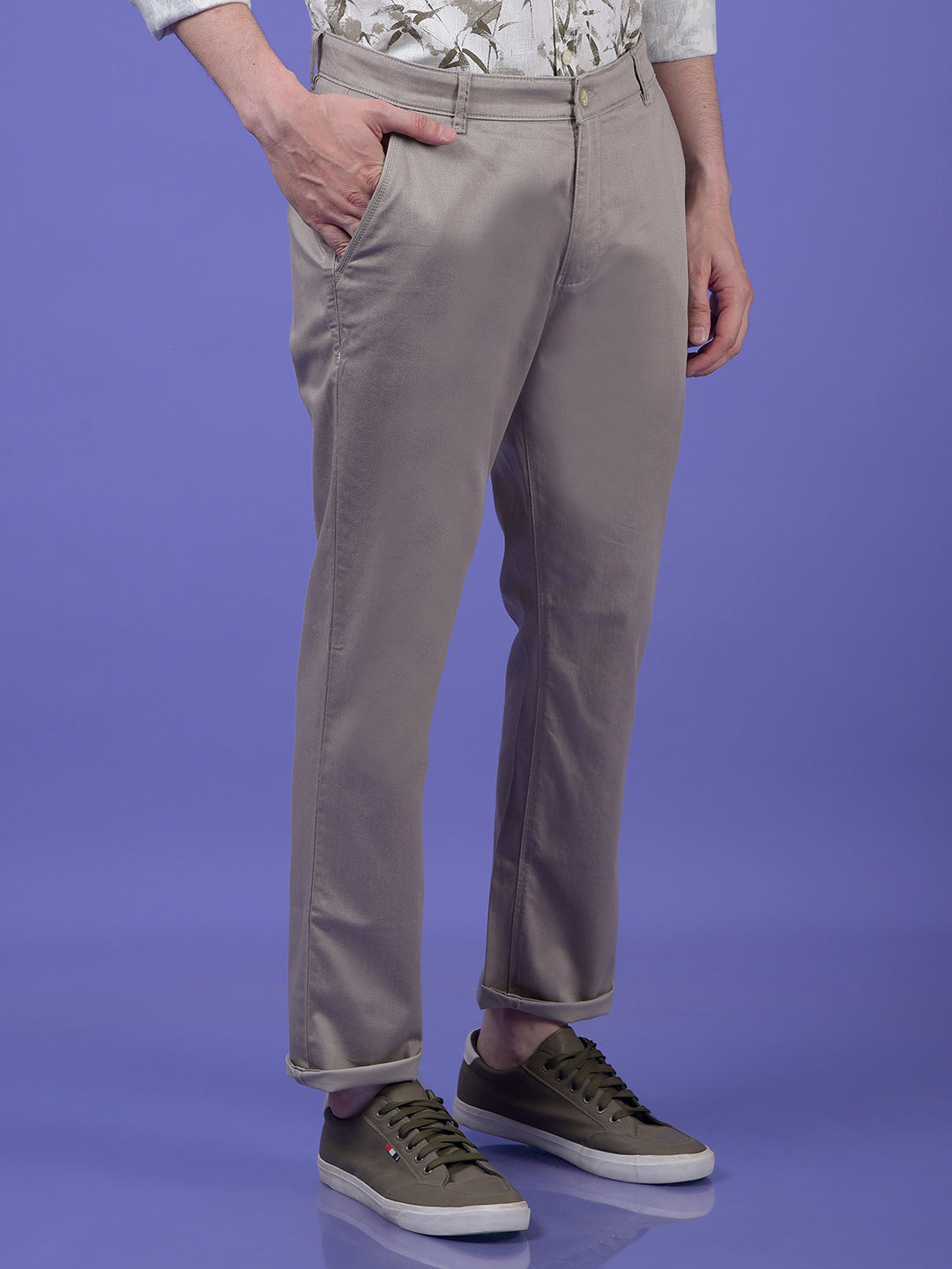 Khaki Printed Trousers