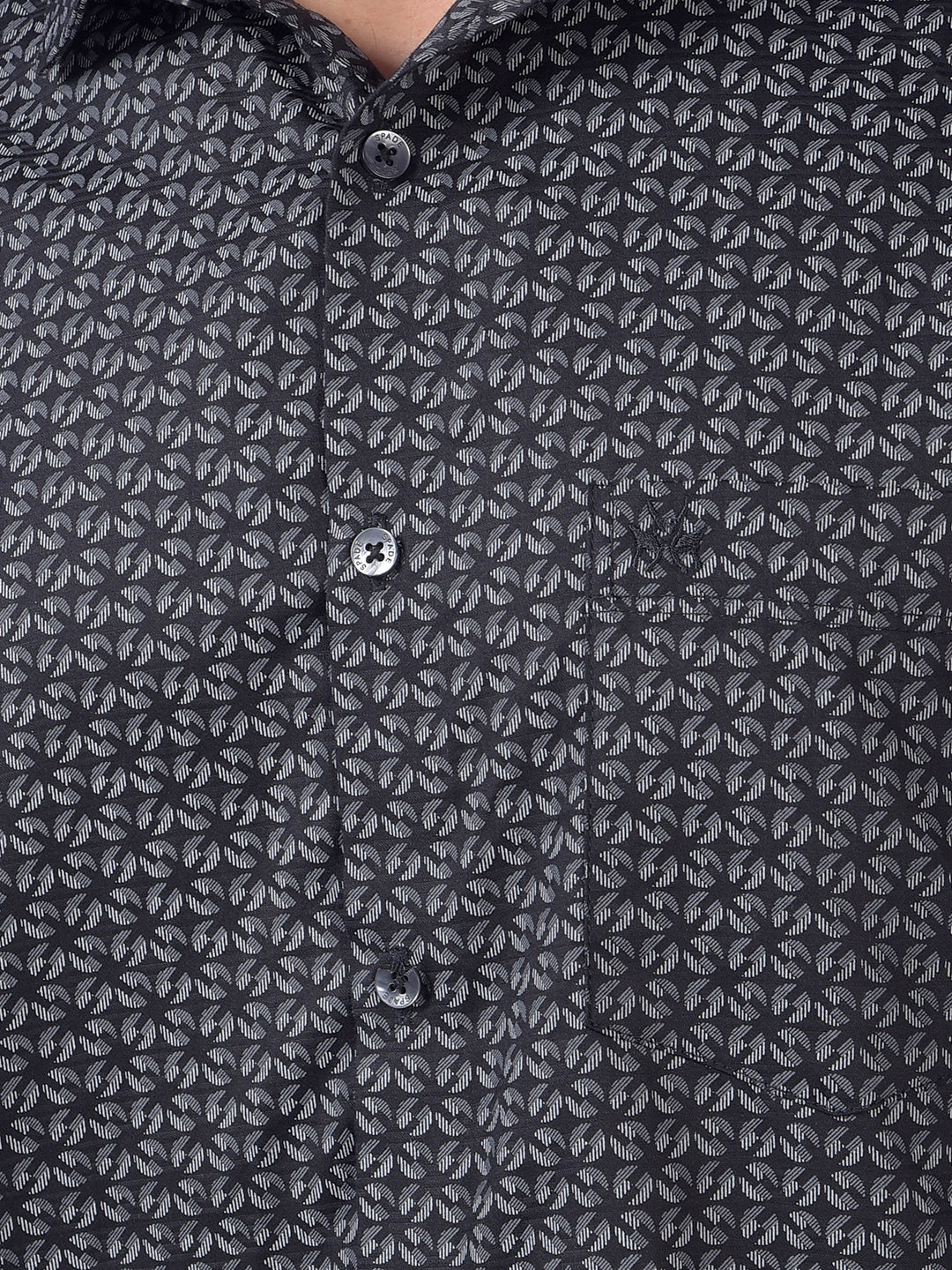 Black Printed 100% Cotton Shirt
