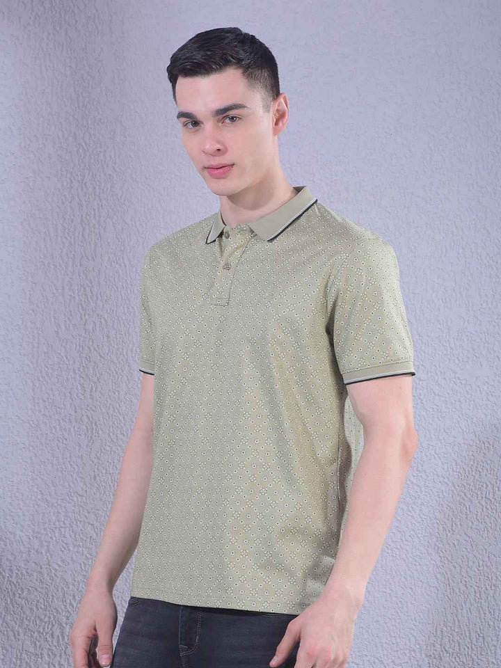 Olive Printed T-Shirt