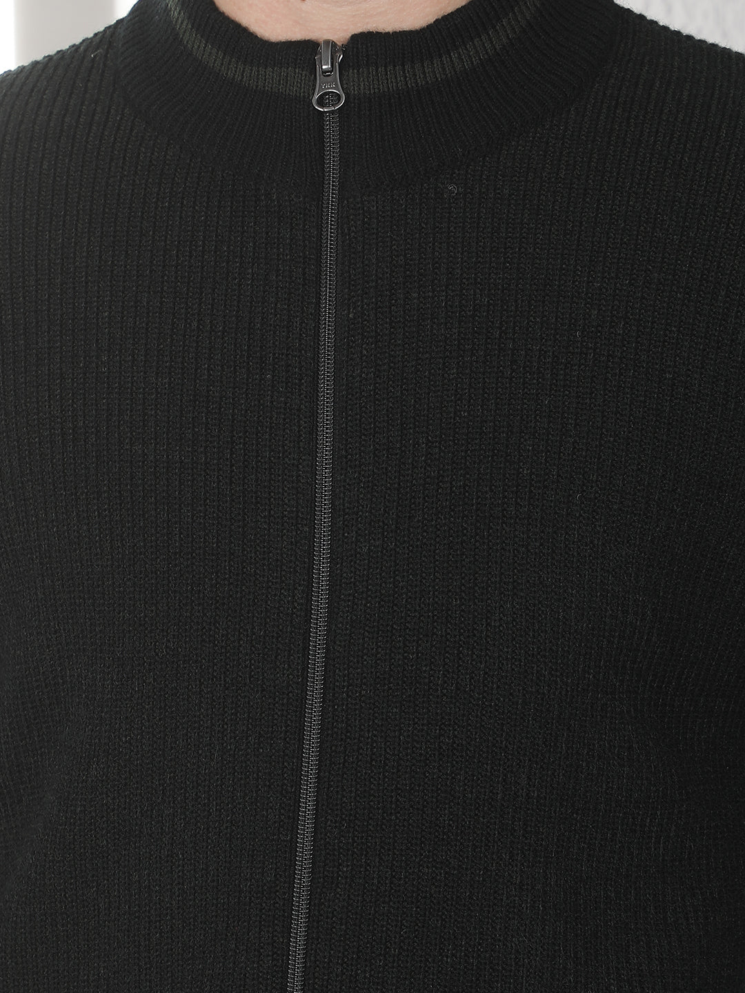Navy Blue Jacquard Knitted Cardigan