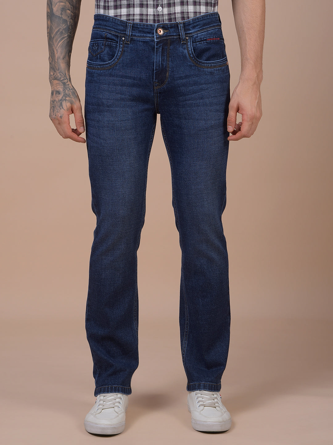 Navy Blue Straight Jeans