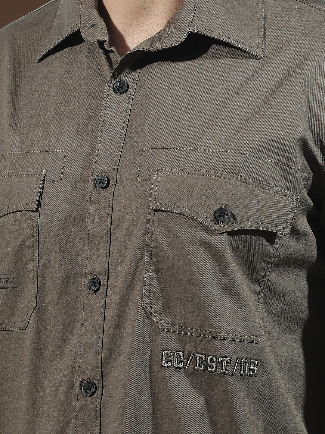 Grey Double Pocket Shirt