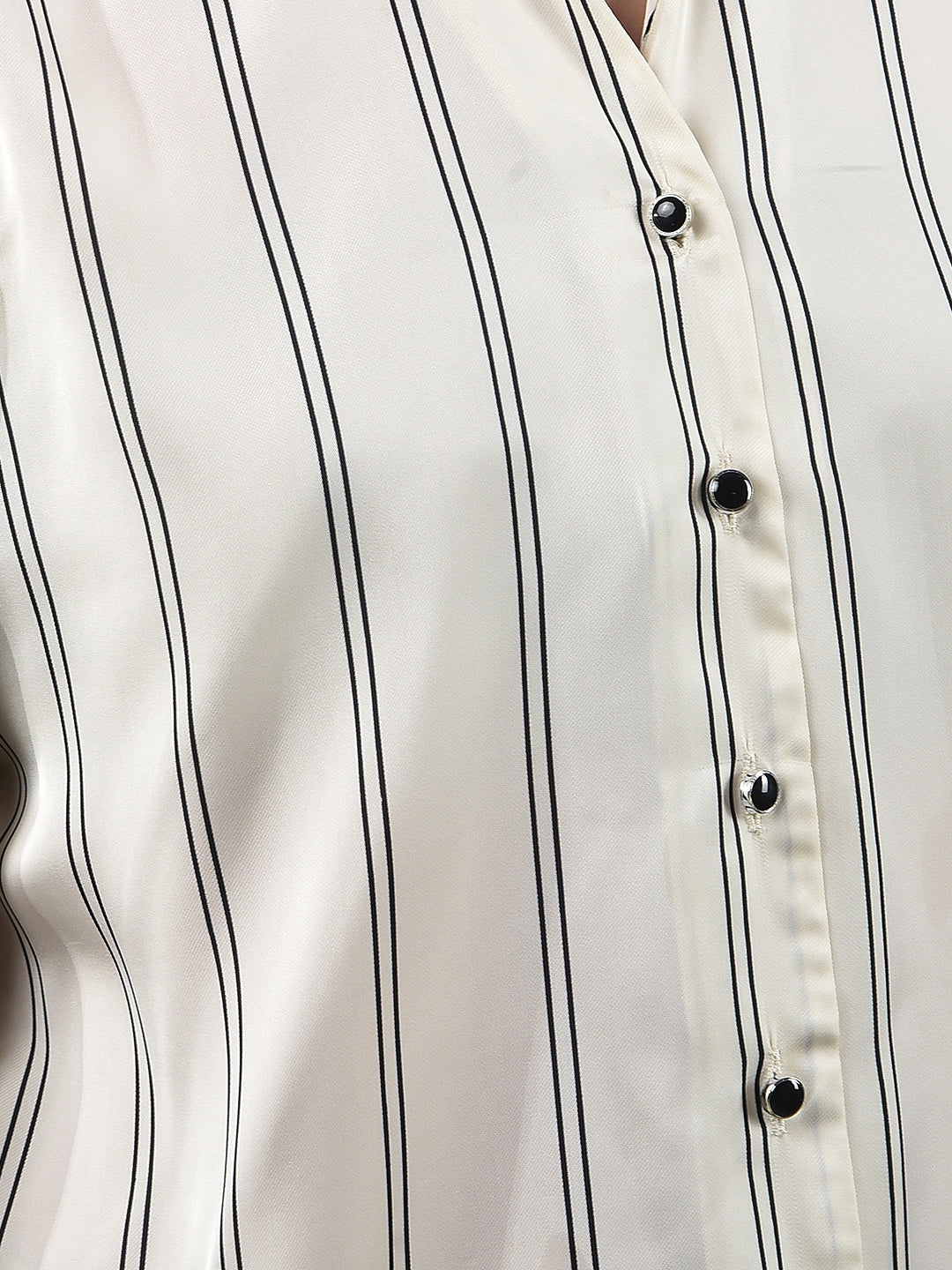 White Vertical Stripes Shirt